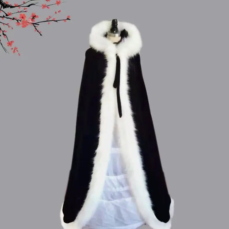 Women'S Winter Accessories Set - 2026年新作冬用人工毛皮クローク ウェディングパーティー用フード付き花嫁ジャケット/ショール ウェディングアクセサリー