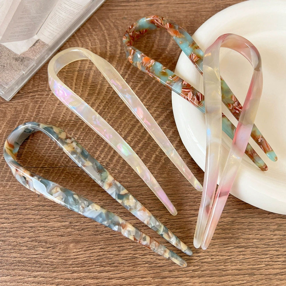 Hair Fork Stick - レトロなU字型ヘアクリップ レディース エレガントな気質 ポニーテールヘアピン ファッション ガールズ