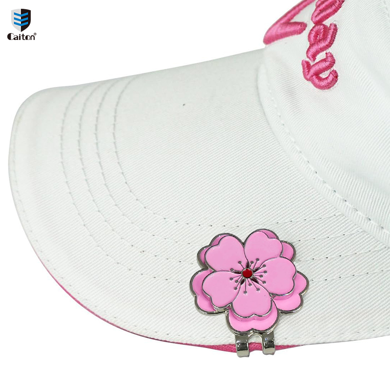 Women'S Golf Accessories - Caiton ローズ ゴルフハットクリップ 磁気ボールマーカー フラワーキャップ ベルトクリップ