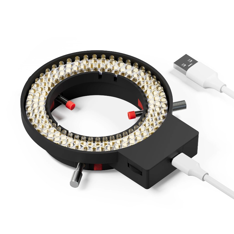 Ring Set Adjustable - YCS 6558 顕微鏡ライトリングライト調整可能144ランプビーズLED光源工業用顕微鏡リングイルミネーターツールセット