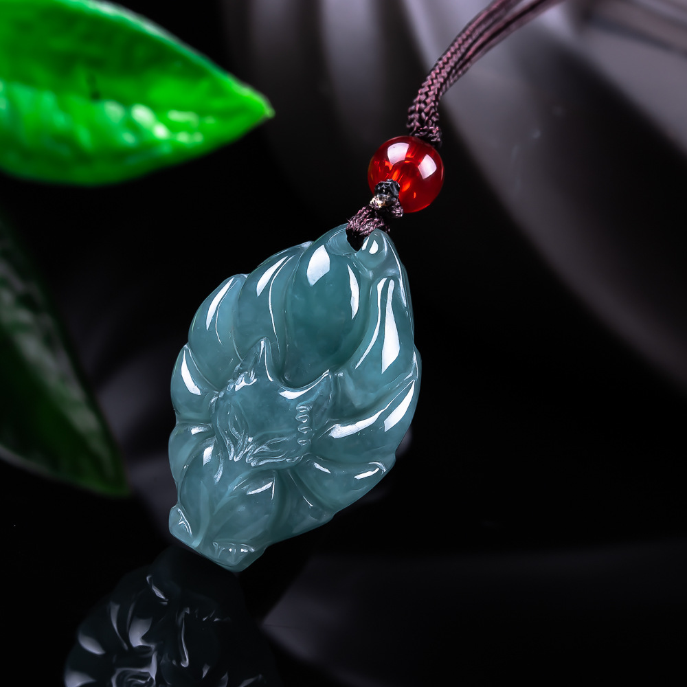 Women'S Accessories And Jewelry - 天然ビルマ翡翠フォックスペンダントネックレスヴィンテージアクセサリー宝石本物の翡翠デザイナーファッションジュエリー女性へのギフト