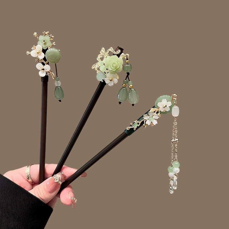 Hair Fork Stick - アンティーク木製ヘアピン女性のエレガントなヘアスティック新中国風のシンプルなチャイナドレスヘアピン帽子ジュエリーヘアアクセサリー