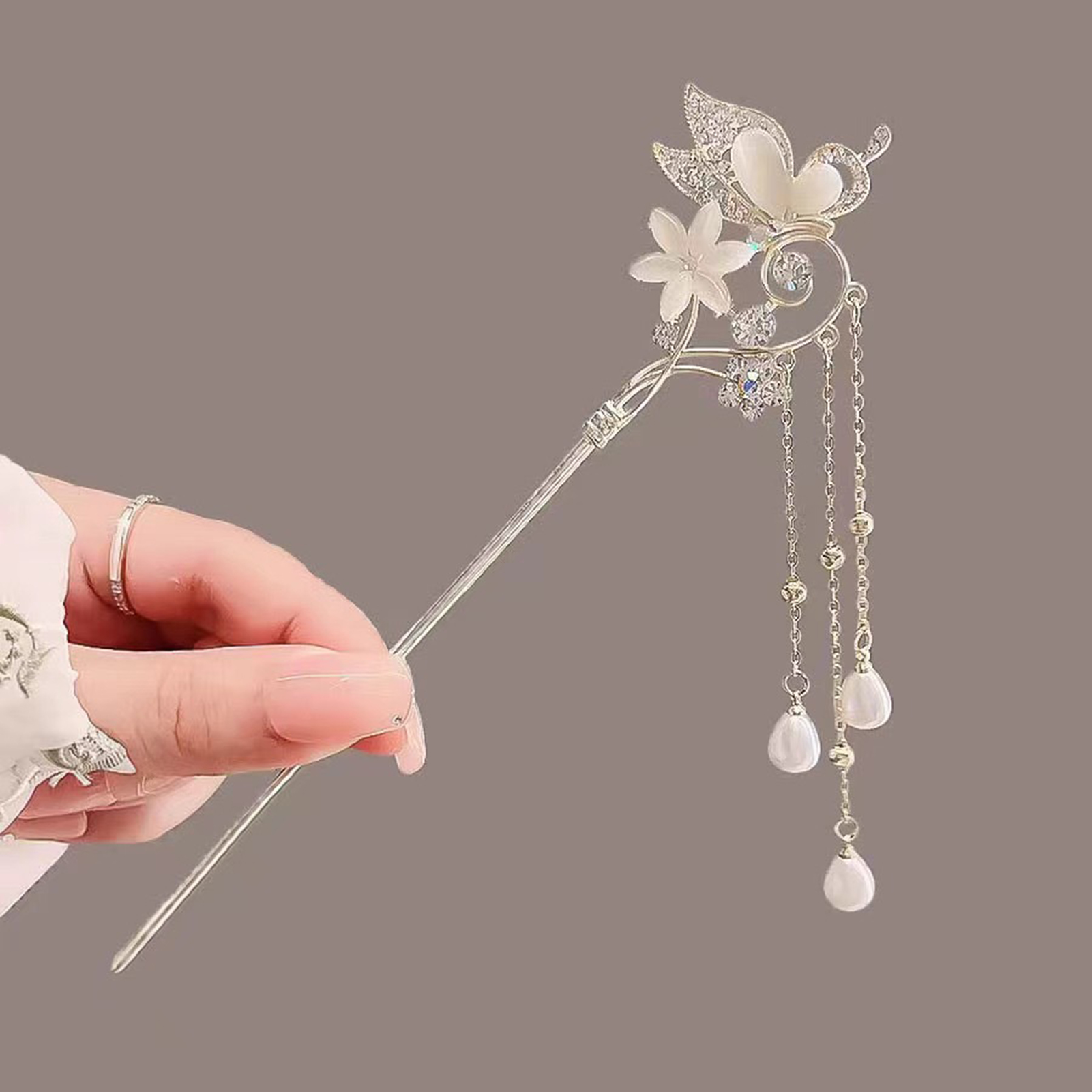 Women Accessories On Sale - 女性のヘアスティックヘアピン猫目花ヘアクリップ合金ジュエリーヘアピン女性のための古代漢衣装ヘアバンジュエリー