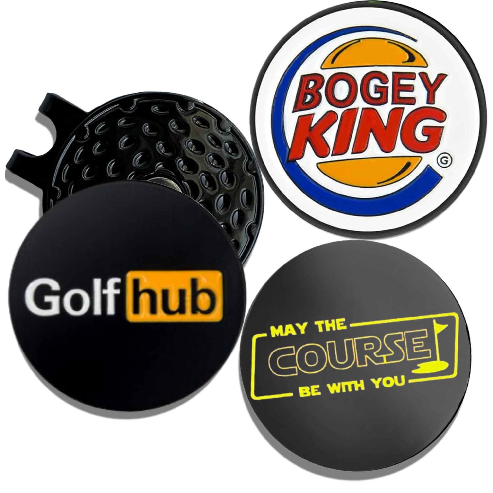Women'S Golf Accessories - 3個入り面白いゴルフボールマーカー、標準的な磁気ハットクリップ付き、面白いゴルフボールマーカーハットクリップ、男性女性向けプレミアムゴルフギフト