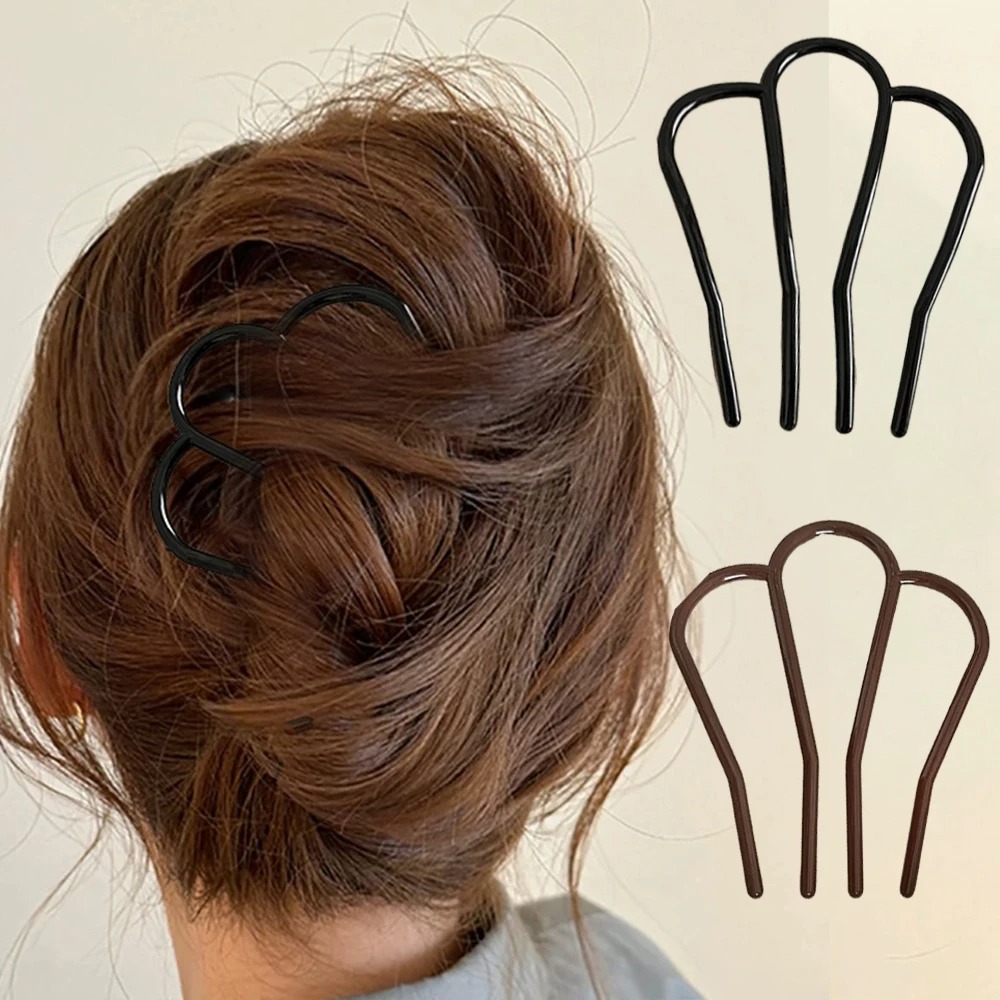 Hair Fork Stick - エレガントなソフトアクリル U 字型ヘアスティック女性用ヘアアクセサリーシックでスタイリッシュなファッショナブルなかわいい快適な多用途ヘアピン