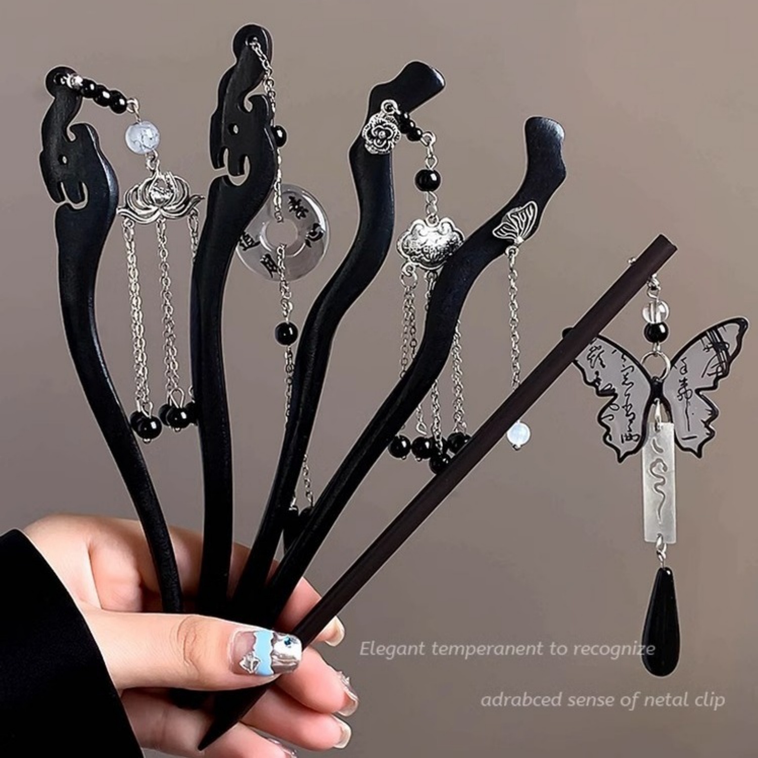 ライト高級木製タッセルヘアピン女性のためのヴィンテージインク - Hair Fork Stick のレビューと価格