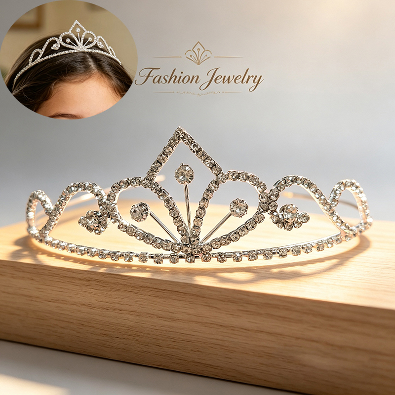 シルバーカラーのラインストーンブライダルクラウン高級クリスタ - Women Accessories Aesthetic のレビューと価格