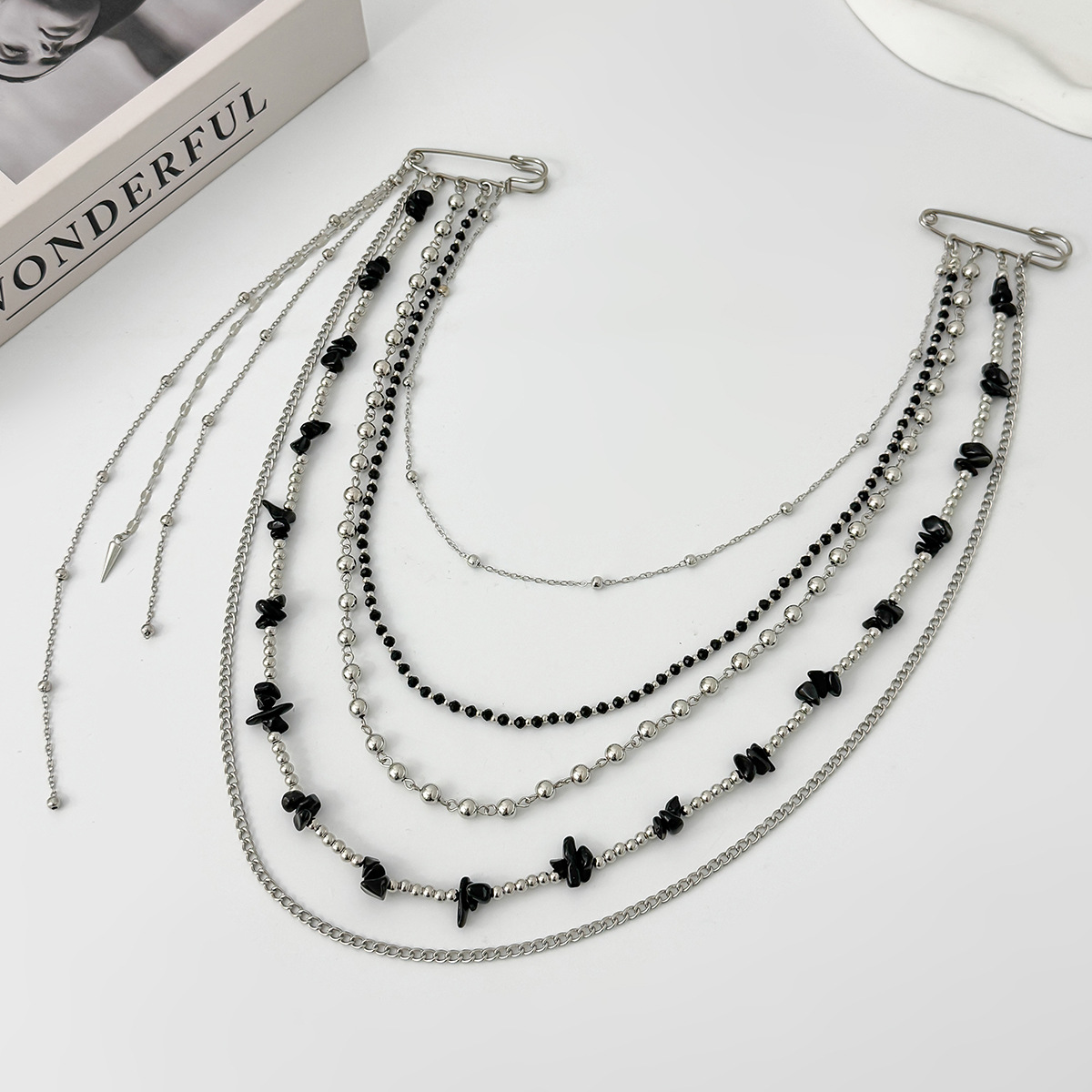 パンクヒップホップロングクリスタルブローチ女性用ファッション - Women'S Accessories And Jewelry のレビューと価格