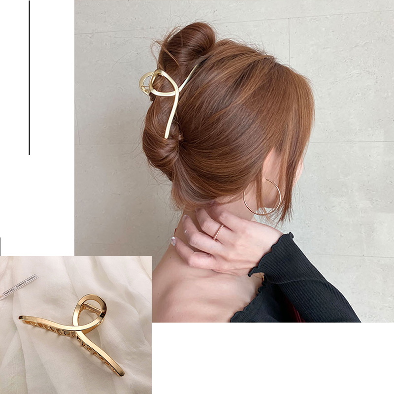 ファッション金属ヘア爪女性のためのゴールドシルバーカラークロ - Hair Claw Clip Set のレビューと価格
