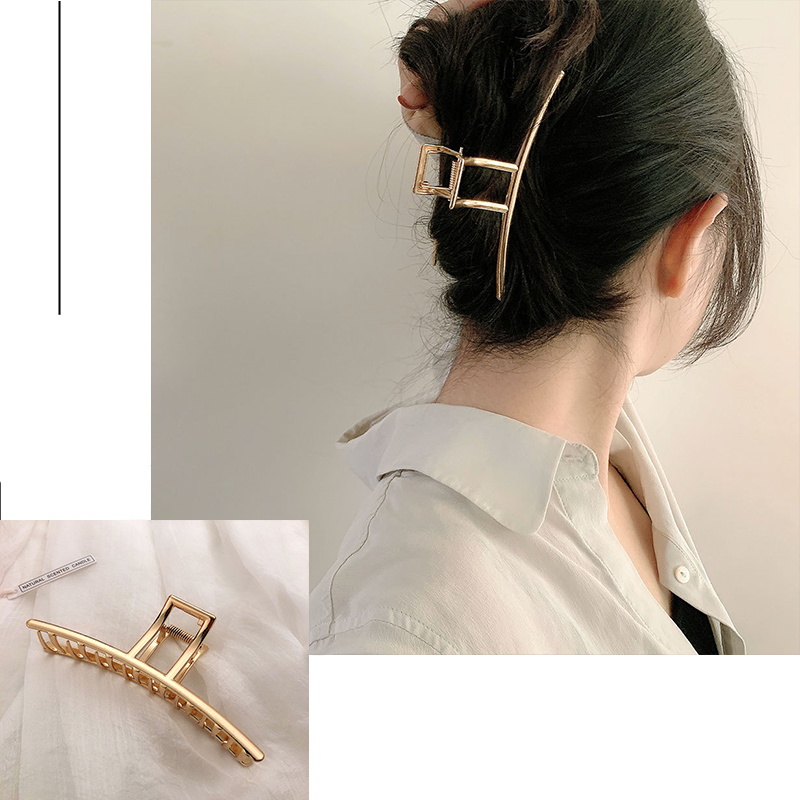 ファッション金属ヘア爪女性のためのゴールドシルバーカラークロ - Hair Claw Clip Set のレビューと価格
