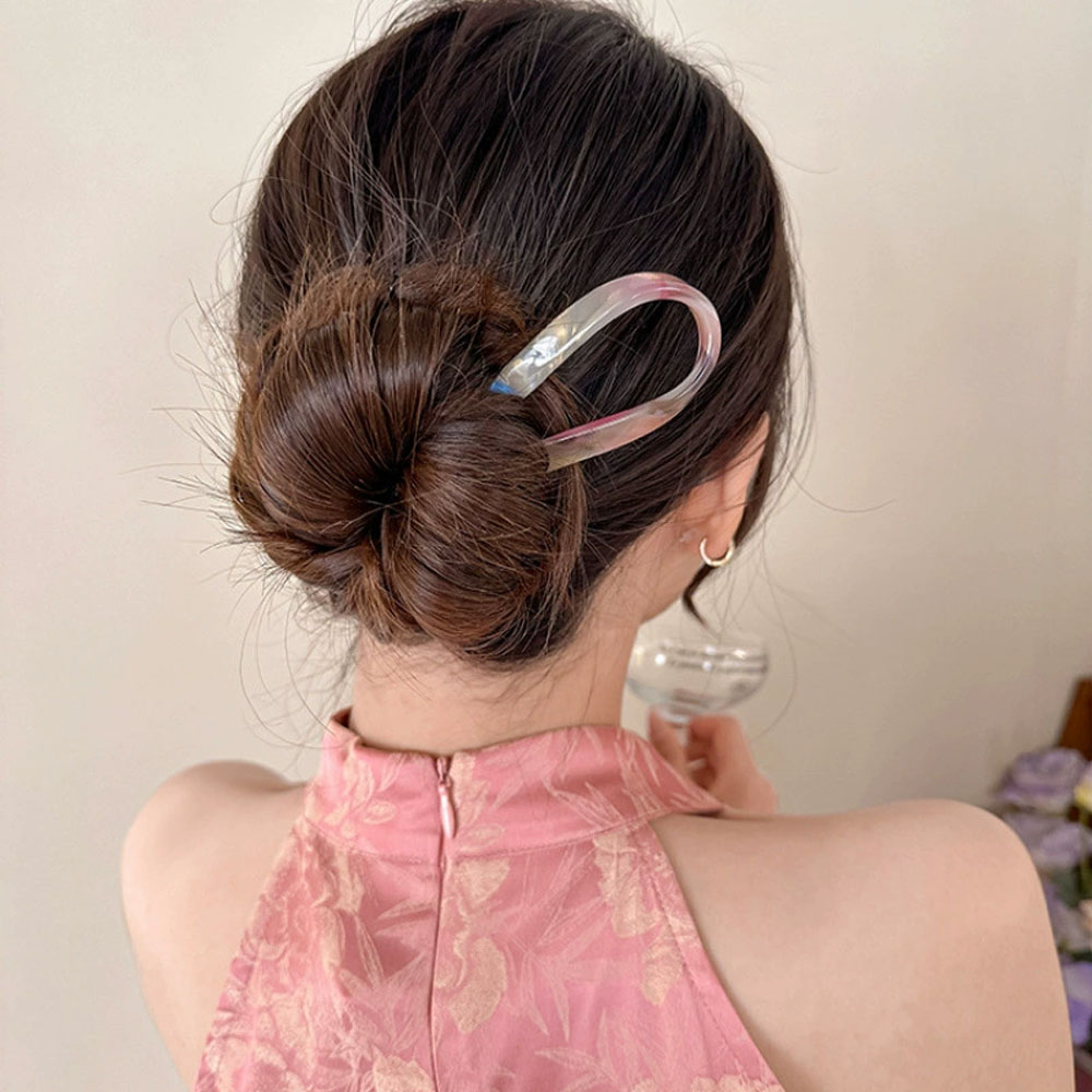 レトロなU字型ヘアクリップ レディース エレガントな気質 ポ - Hair Fork Stick のレビューと価格