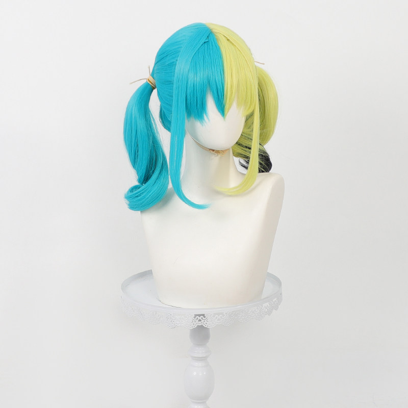 アニメカナリコスプレウィッグ耐熱黄緑ピグテール女性人工毛ハロ - Women Accessories Aesthetic のレビューと価格