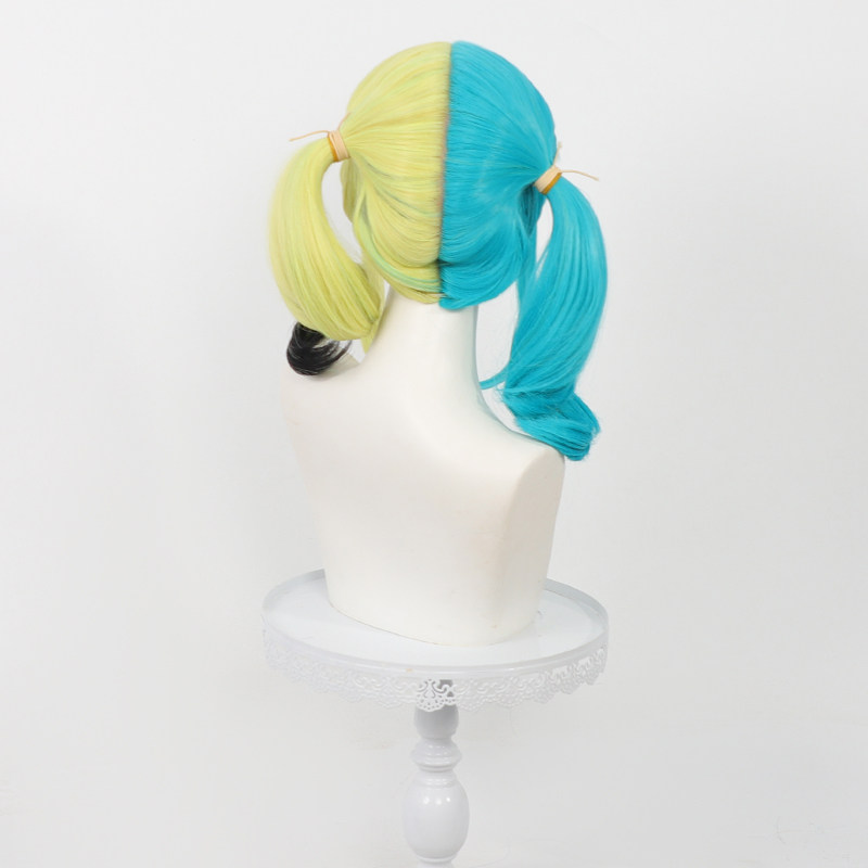 アニメカナリコスプレウィッグ耐熱黄緑ピグテール女性人工毛ハロ - Women Accessories Aesthetic のレビューと価格
