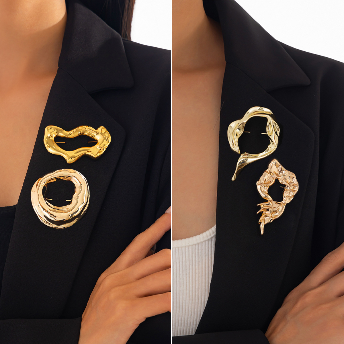 新しいファッション不規則なブローチ女性のためのトレンディなメ - Women'S Accessories And Jewelry のレビューと価格