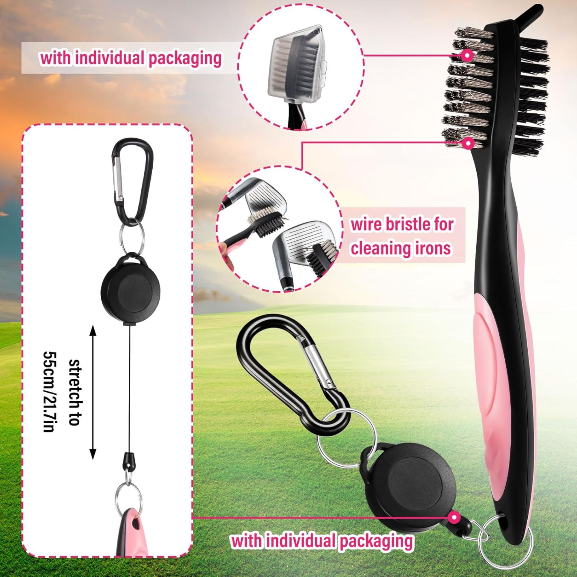10点ゴルフアクセサリーキット、フック付きゴルフボールバッグ - Women'S Golf Accessories のレビューと価格