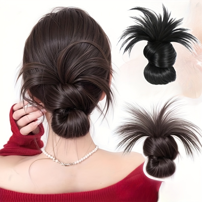 低合成おだんごポニーテール髪ナチュラルふわふわ爪クリップシニ - Hair Claw Clip Set のレビューと価格