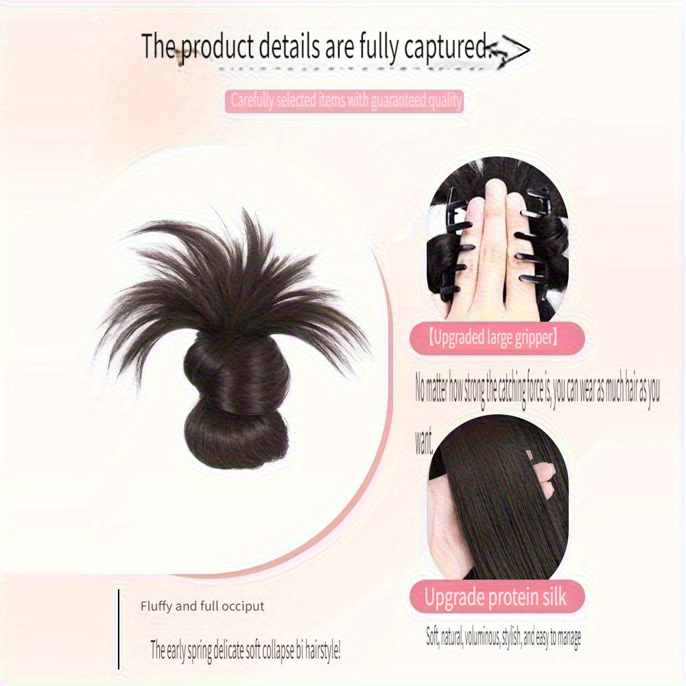 低合成おだんごポニーテール髪ナチュラルふわふわ爪クリップシニ - Hair Claw Clip Set のレビューと価格