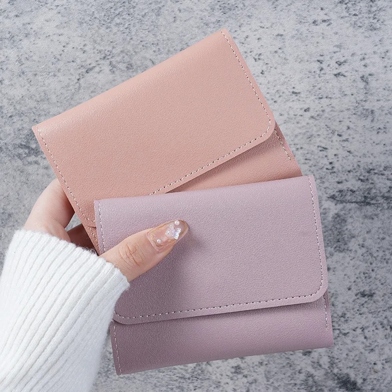 トレンディなショートレディースウォレット超薄型三つ折り滑らか - Women'S Accessories Wallet のレビューと価格