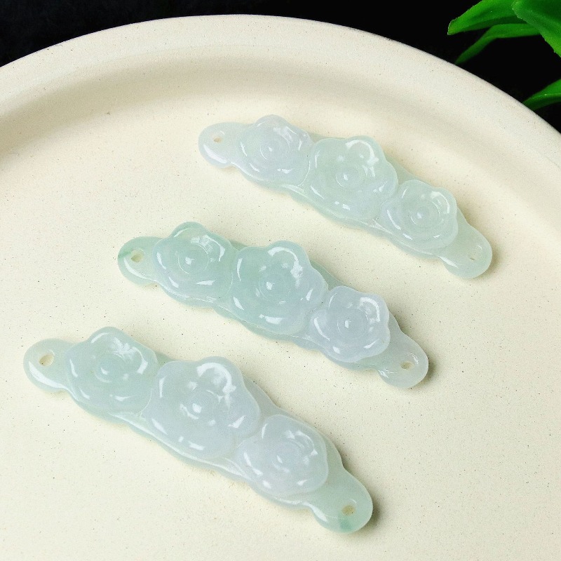 1pc 天然翡翠エメラルドフラワーハンドカード DIY アク - Women'S Accessories And Jewelry のレビューと価格