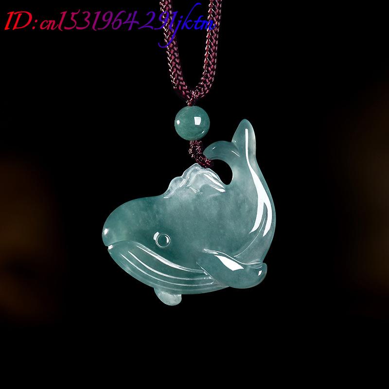 天然ビルマ翡翠クジラペンダントネックレスアクセサリー本物の翡 - Women'S Accessories And Jewelry のレビューと価格