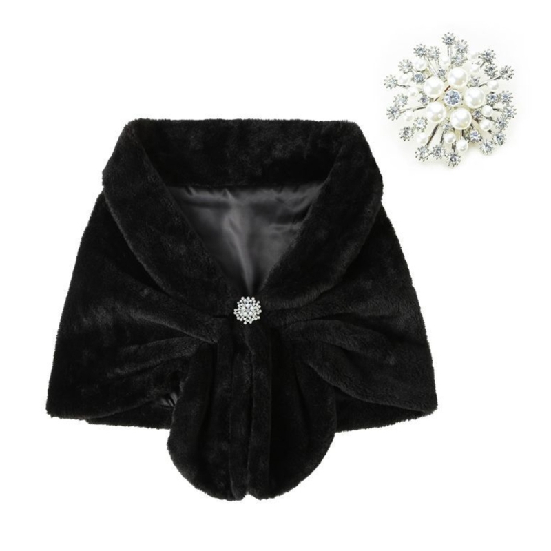 ファッションポンチョケープセットエレガントショルダーカバー女 - Women'S Winter Accessories Set のレビューと価格