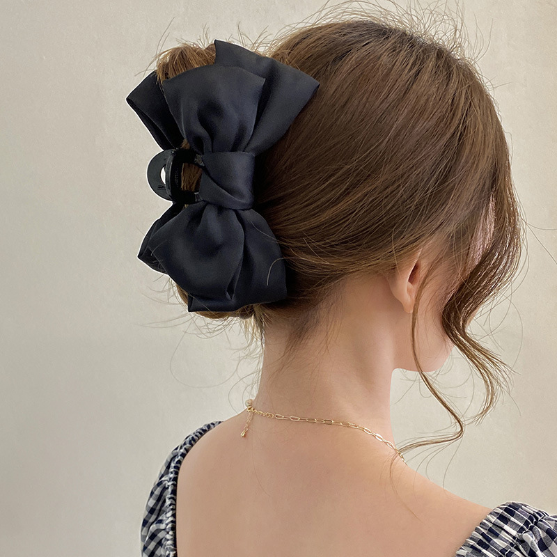 弓の髪の爪クリップ大サメの爪ヘアクリップ固体ちょう結びヘアピ - Hair Claw Clip Set のレビューと価格