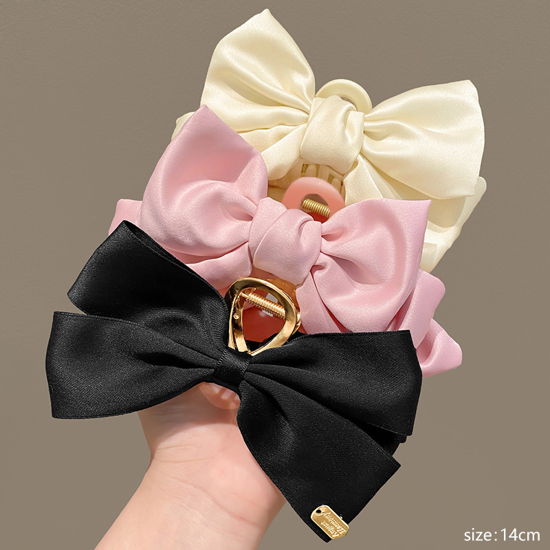 弓の髪の爪クリップ大サメの爪ヘアクリップ固体ちょう結びヘアピ - Hair Claw Clip Set のレビューと価格