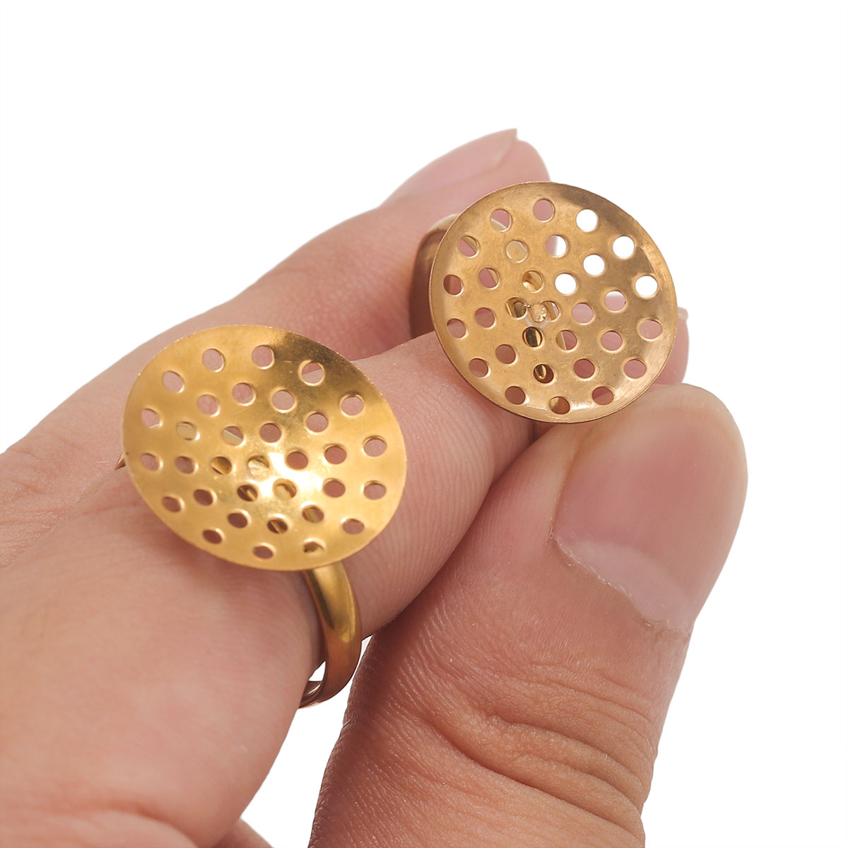 10 ピース/ロットステンレス鋼リングベース調節可能なトレイ - Ring Set Adjustable のレビューと価格