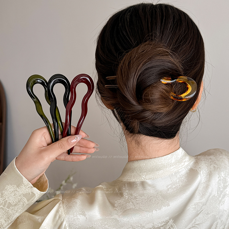 2026年 U字型ヘアフォーク ファッション べっ甲柄アセテ - Hair Fork Stick のレビューと価格