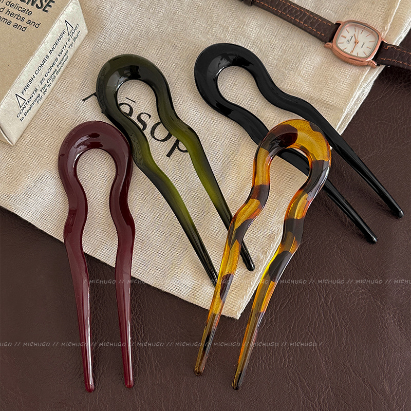 2026年 U字型ヘアフォーク ファッション べっ甲柄アセテ - Hair Fork Stick のレビューと価格