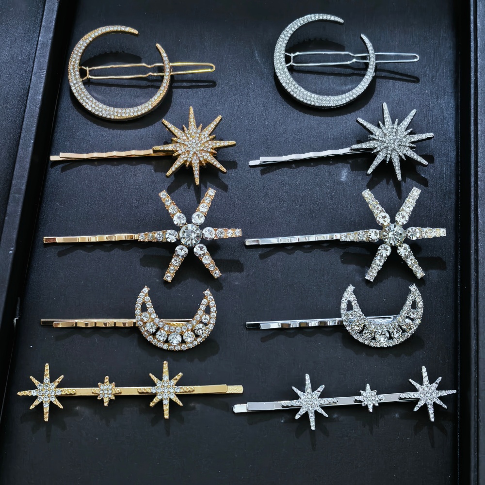 3/4 個セットクリスタルスターヘアピン女性ガールズメタルヘ - Women Accessories On Sale のレビューと価格