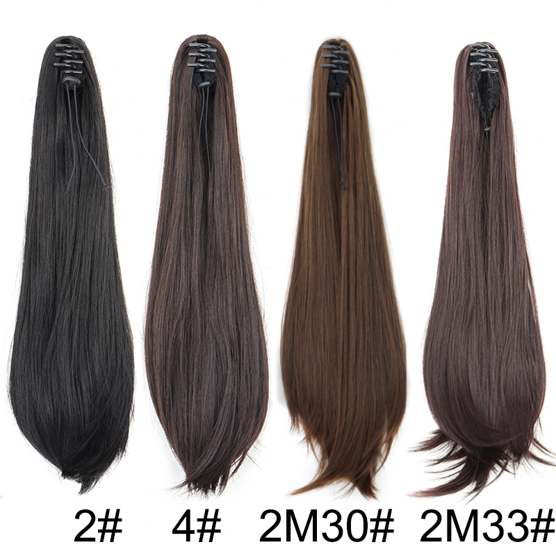 エレガントな合成ポニーテール女性のロングストレートヘアポニー - Hair Claw Clip Set のレビューと価格