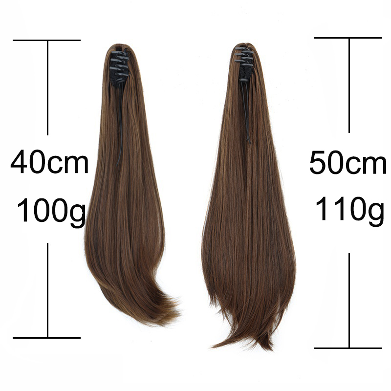 エレガントな合成ポニーテール女性のロングストレートヘアポニー - Hair Claw Clip Set のレビューと価格
