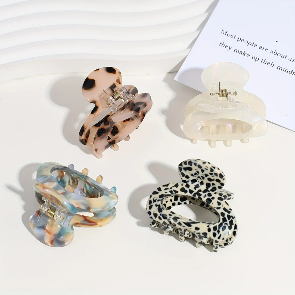 1/4 個エレガントで甘い小さな楕円形のヘアクロークリップ女 - Hair Claw Clip Set のレビューと価格