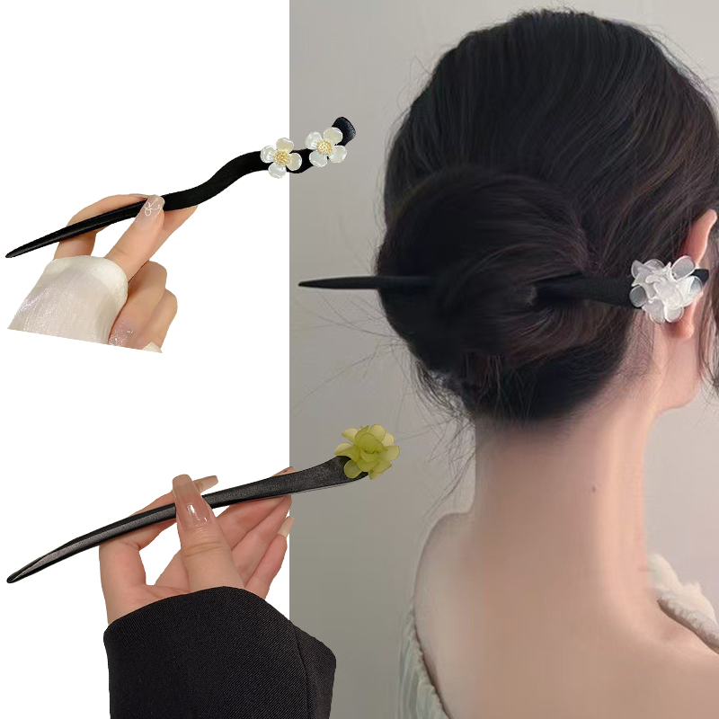 ヴィンテージ中国風の木製花ヘアスティックパールヘアピンジュエ - Hair Fork Stick のレビューと価格