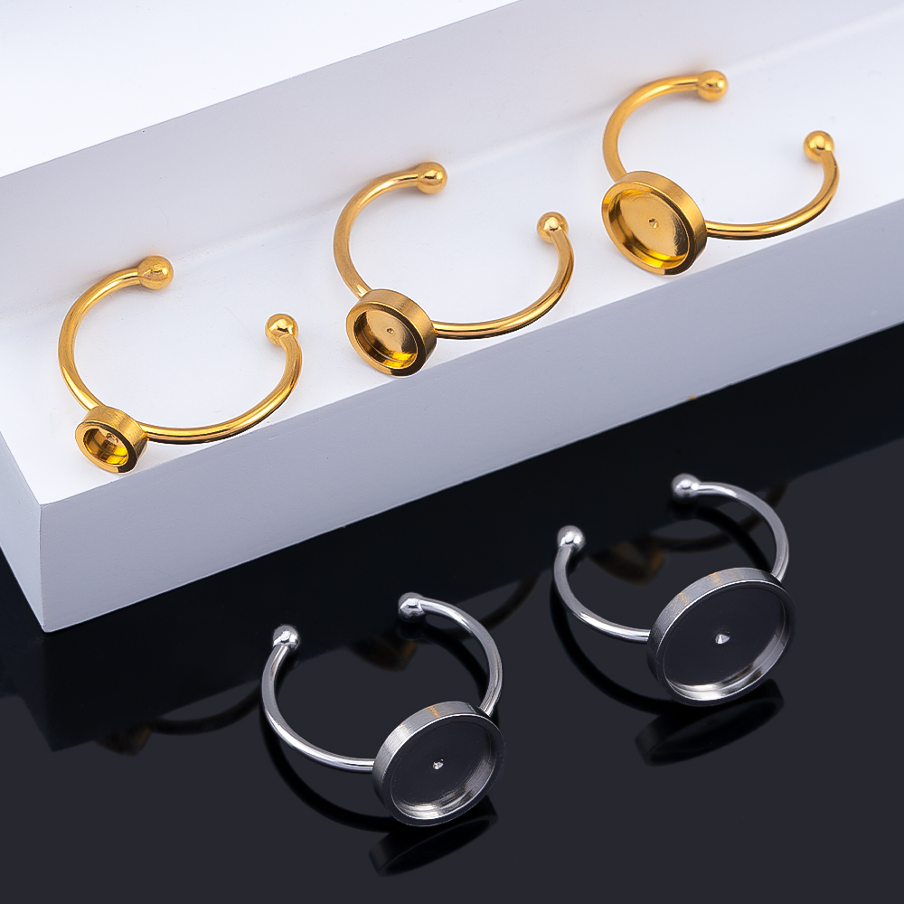 10 個調節可能なオープンフィンガーリング設定ステンレス鋼  - Ring Set Adjustable のレビューと価格