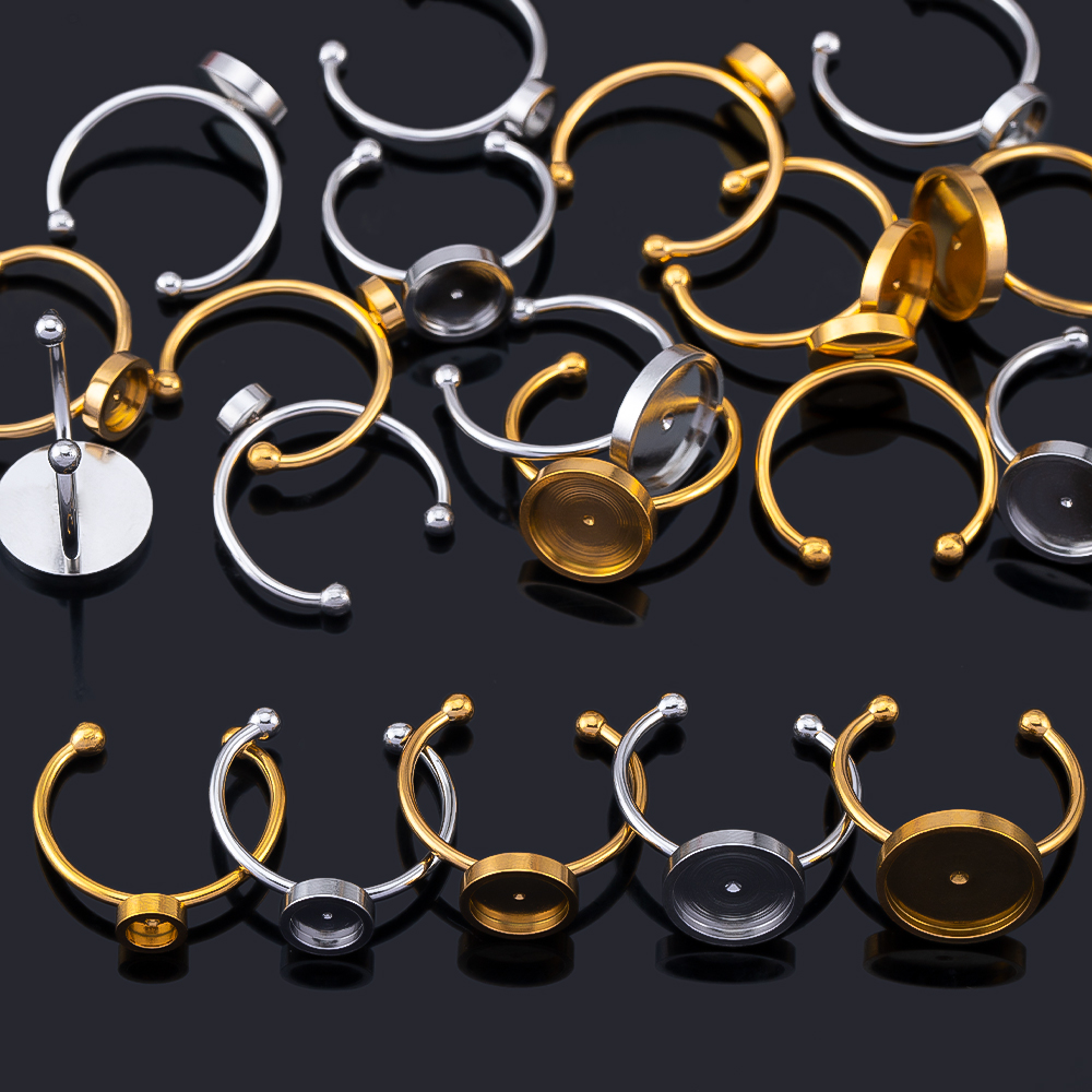10 個調節可能なオープンフィンガーリング設定ステンレス鋼  - Ring Set Adjustable のレビューと価格