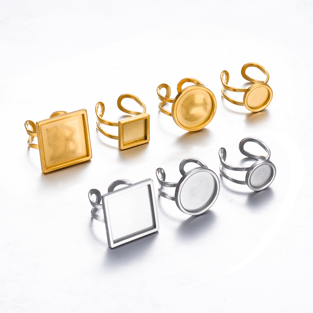 4 個のステンレス鋼の調節可能なリングラウンドスクエアセッテ - Ring Set Adjustable のレビューと価格