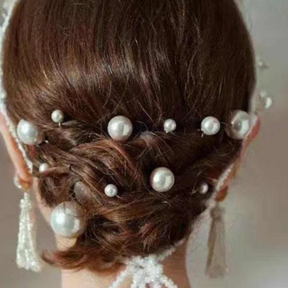 パールクリスタルヘアピンコームセットブライダルウェディングヘ - Women Accessories Aesthetic のレビューと価格