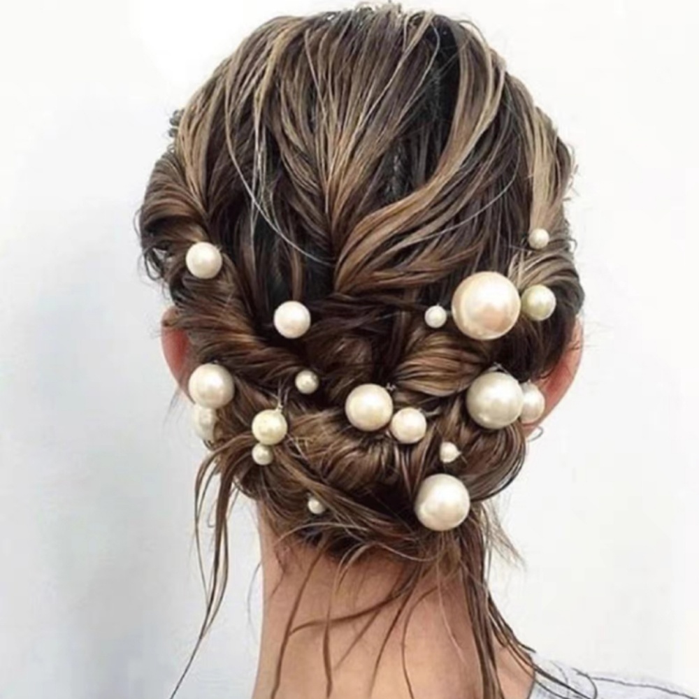 パールクリスタルヘアピンコームセットブライダルウェディングヘ - Women Accessories Aesthetic のレビューと価格