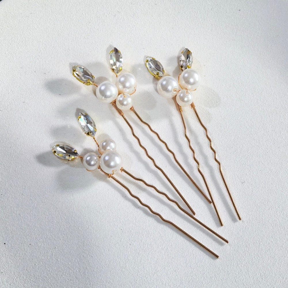 パールクリスタルヘアピンコームセットブライダルウェディングヘ - Women Accessories Aesthetic のレビューと価格