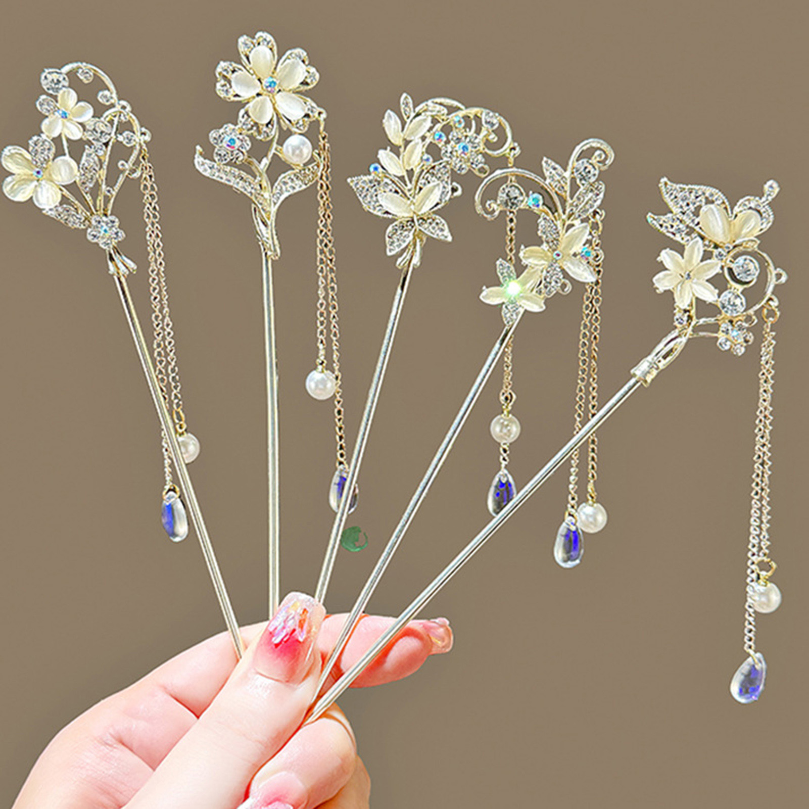 女性のヘアスティックヘアピン猫目花ヘアクリップ合金ジュエリー - Women Accessories On Sale のレビューと価格