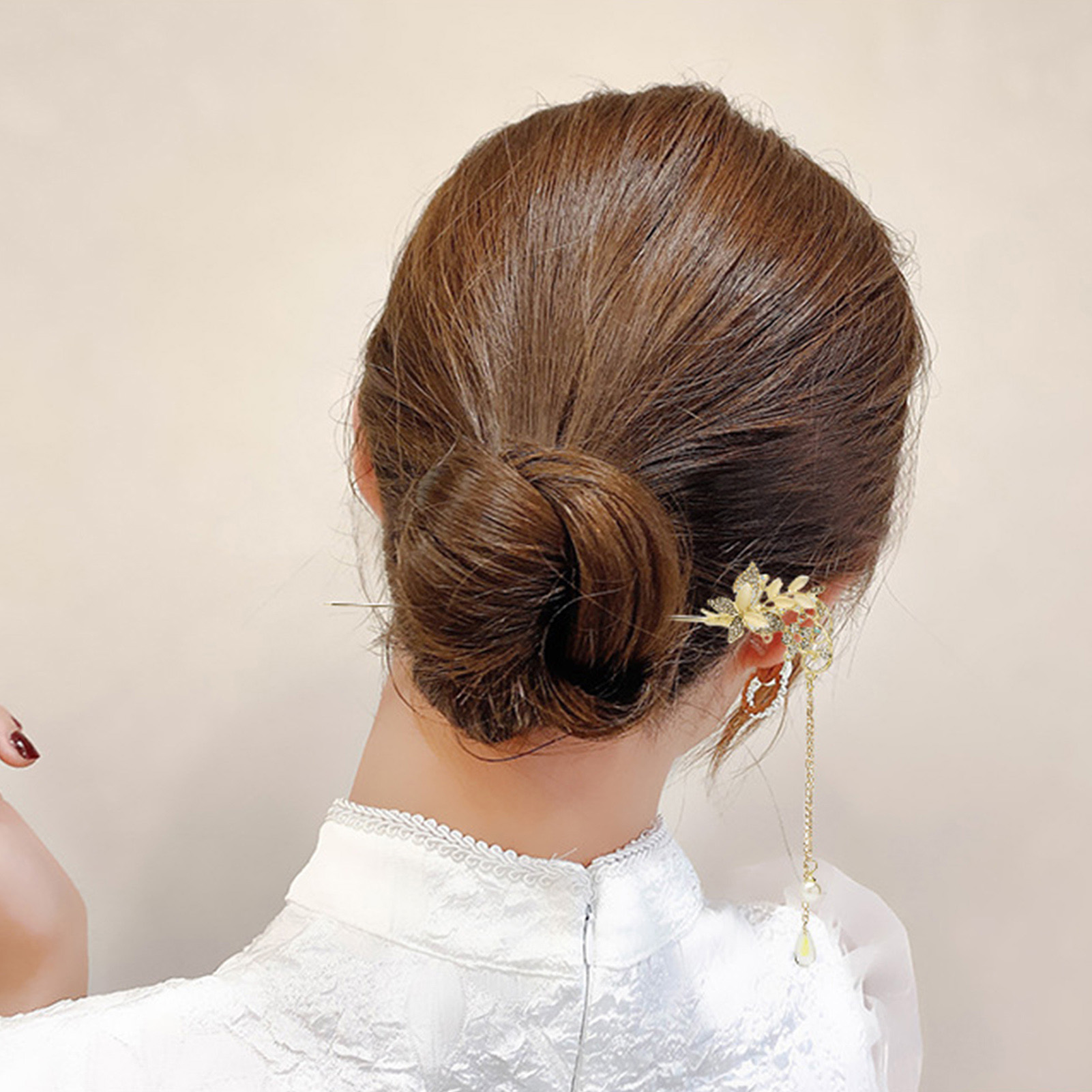 女性のヘアスティックヘアピン猫目花ヘアクリップ合金ジュエリー - Women Accessories On Sale のレビューと価格