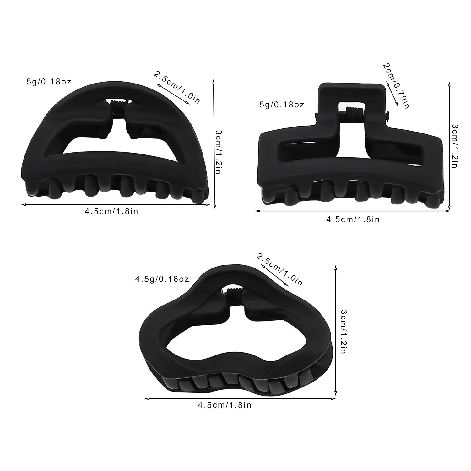 2024 新ファッション小さなつや消し幾何学クリップヘアピン - Hair Claw Clip Set のレビューと価格