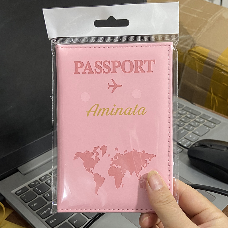 カスタムゴールドカラー名パスポートカバー旅行財布男性女性カス - Women'S Accessories Wallet のレビューと価格