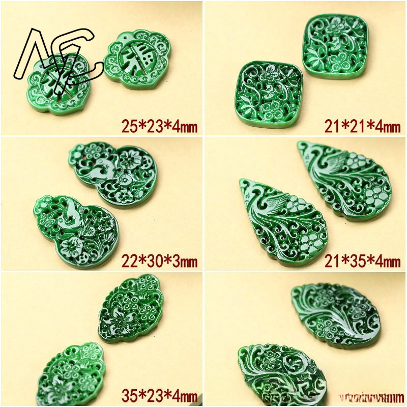 2 個 DIY ナチュラルドライグリーンエメラルド中空アウト - Women'S Accessories And Jewelry のレビューと価格