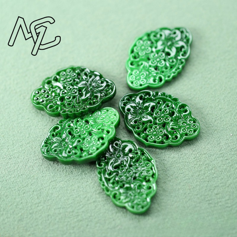 2 個 DIY ナチュラルドライグリーンエメラルド中空アウト - Women'S Accessories And Jewelry のレビューと価格