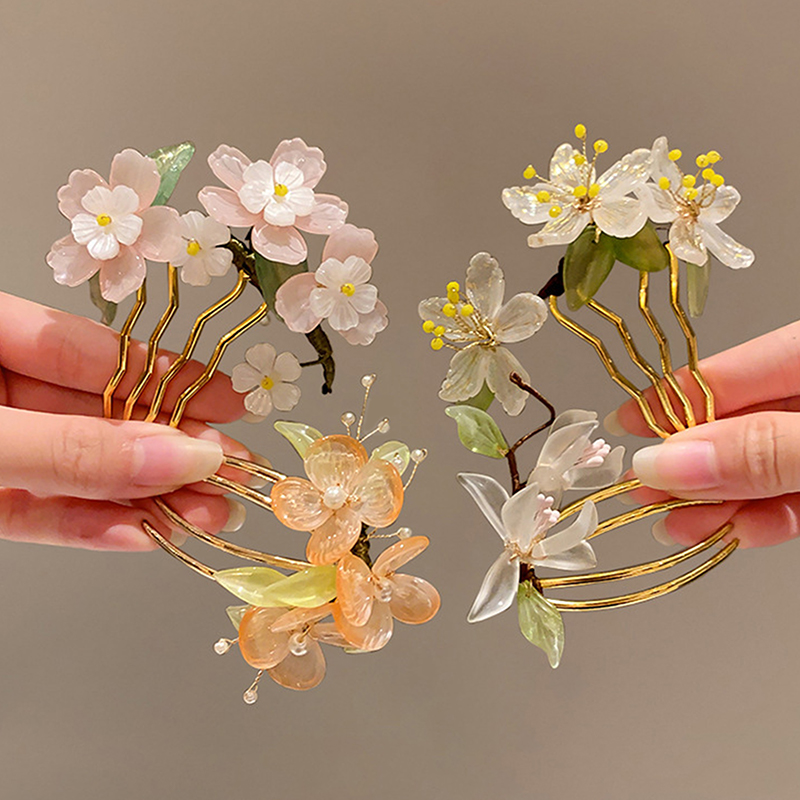 1Pc 古典的なヘアコーム中国風ヘアスティック U 字型花チ - Hair Fork Stick のレビューと価格