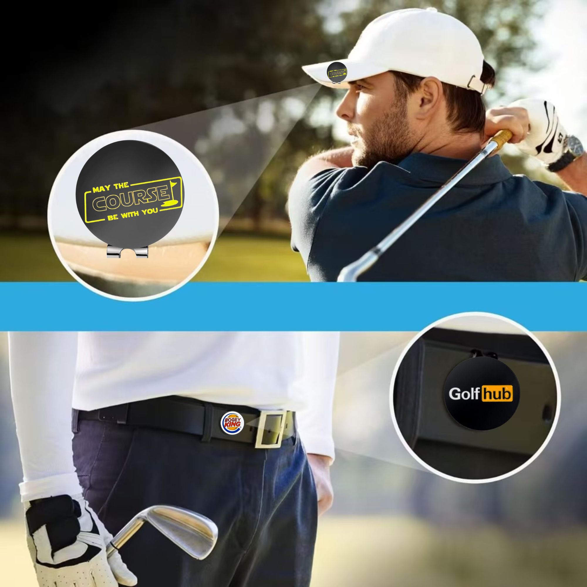 3個入り面白いゴルフボールマーカー、標準的な磁気ハットクリッ - Women'S Golf Accessories のレビューと価格