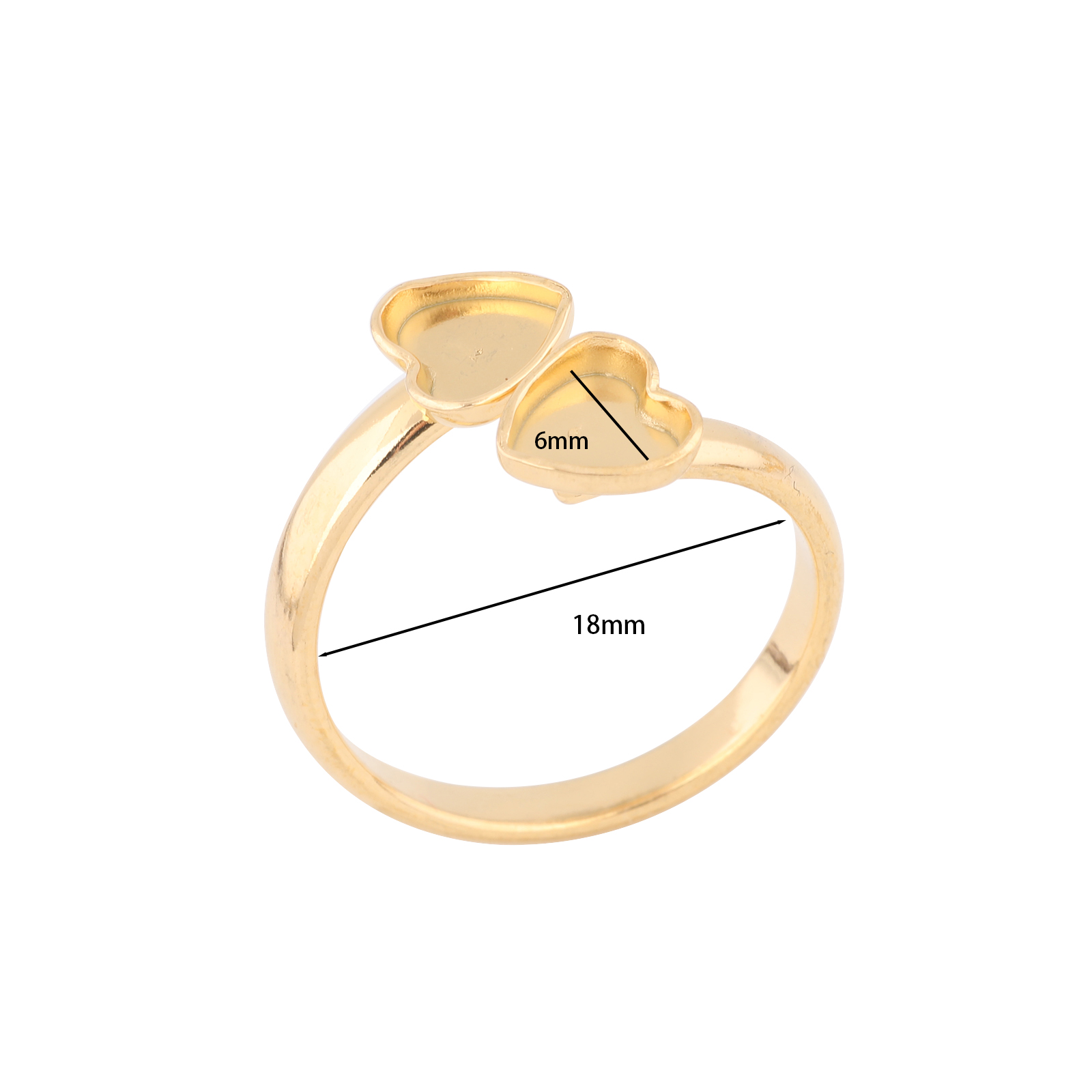 10 個ステンレス鋼ゴールドメッキフィット 6 ミリメートル - Ring Set Adjustable のレビューと価格